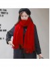 Cashmere-Blend Solid Coloured Scarf W/ Tassels